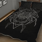 Black And White Cancer Sign Print Quilt Bed Set