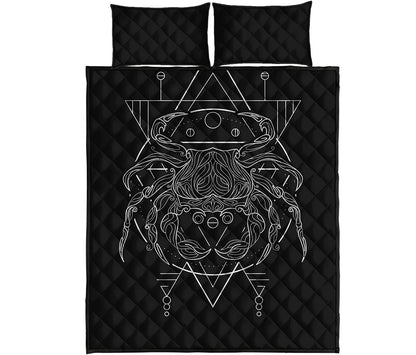 Black And White Cancer Sign Print Quilt Bed Set