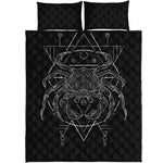 Black And White Cancer Sign Print Quilt Bed Set