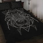 Black And White Cancer Sign Print Quilt Bed Set
