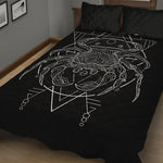 Black And White Cancer Sign Print Quilt Bed Set