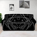 Black And White Cancer Sign Print Sofa Cover