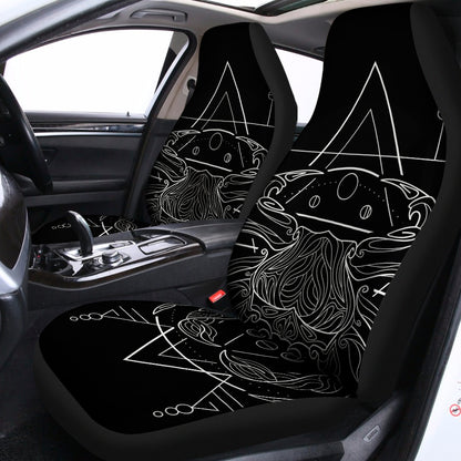 Black And White Cancer Sign Print Universal Fit Car Seat Covers