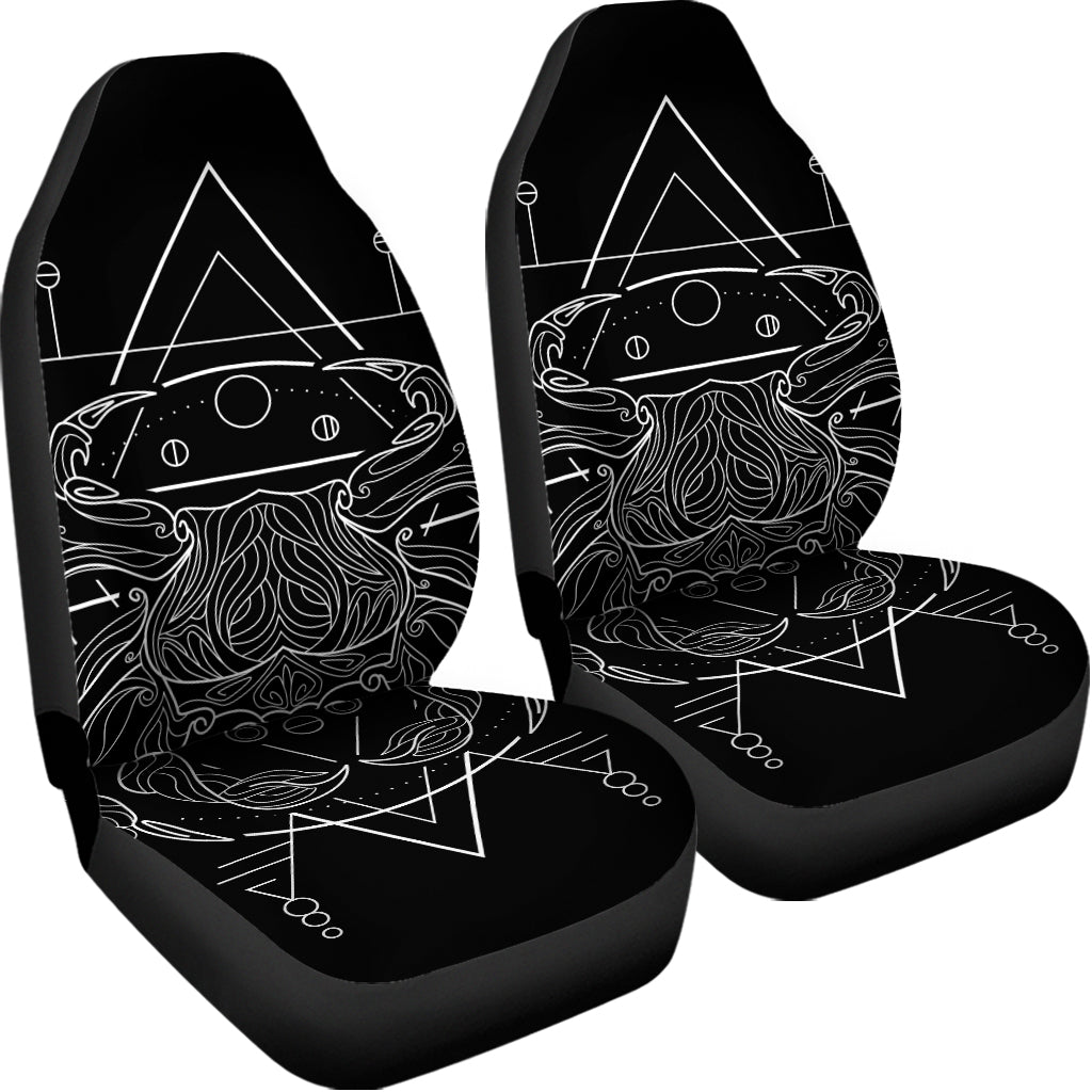 Black And White Cancer Sign Print Universal Fit Car Seat Covers