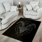 Black And White Capricorn Sign Print Area Rug