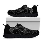 Black And White Capricorn Sign Print Black Sneakers