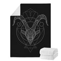 Black And White Capricorn Sign Print Blanket