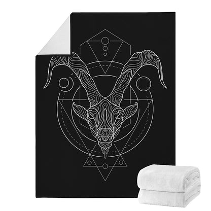 Black And White Capricorn Sign Print Blanket