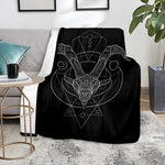 Black And White Capricorn Sign Print Blanket