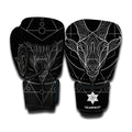 Black And White Capricorn Sign Print Boxing Gloves