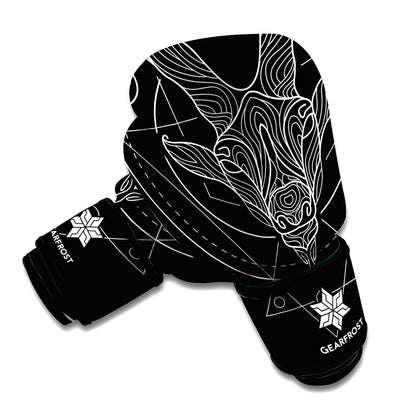 Black And White Capricorn Sign Print Boxing Gloves