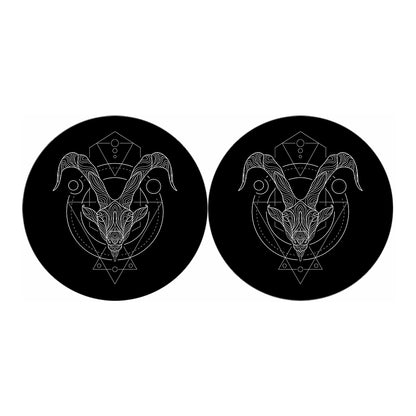 Black And White Capricorn Sign Print Car Coasters