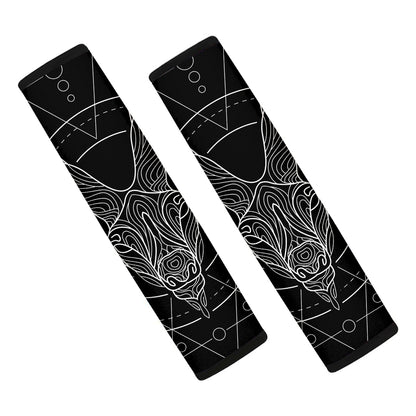 Black And White Capricorn Sign Print Car Seat Belt Covers