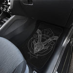 Black And White Capricorn Sign Print Front and Back Car Floor Mats