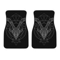 Black And White Capricorn Sign Print Front Car Floor Mats