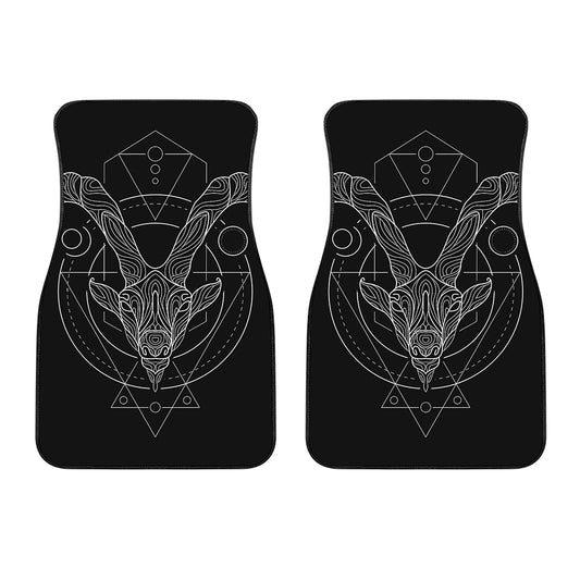 Black And White Capricorn Sign Print Front Car Floor Mats