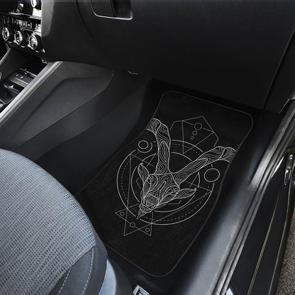 Black And White Capricorn Sign Print Front Car Floor Mats