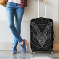 Black And White Capricorn Sign Print Luggage Cover