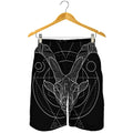 Black And White Capricorn Sign Print Men's Shorts