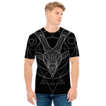 Black And White Capricorn Sign Print Men's T-Shirt