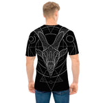Black And White Capricorn Sign Print Men's T-Shirt