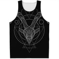 Black And White Capricorn Sign Print Men's Tank Top