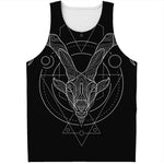 Black And White Capricorn Sign Print Men's Tank Top