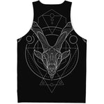 Black And White Capricorn Sign Print Men's Tank Top