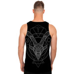 Black And White Capricorn Sign Print Men's Tank Top