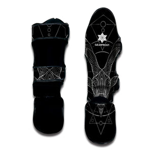 Black And White Capricorn Sign Print Muay Thai Shin Guard