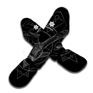 Black And White Capricorn Sign Print Muay Thai Shin Guard