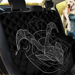 Black And White Capricorn Sign Print Pet Car Back Seat Cover