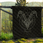 Black And White Capricorn Sign Print Quilt