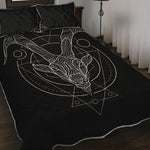 Black And White Capricorn Sign Print Quilt Bed Set