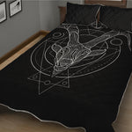 Black And White Capricorn Sign Print Quilt Bed Set