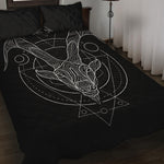 Black And White Capricorn Sign Print Quilt Bed Set