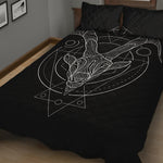 Black And White Capricorn Sign Print Quilt Bed Set