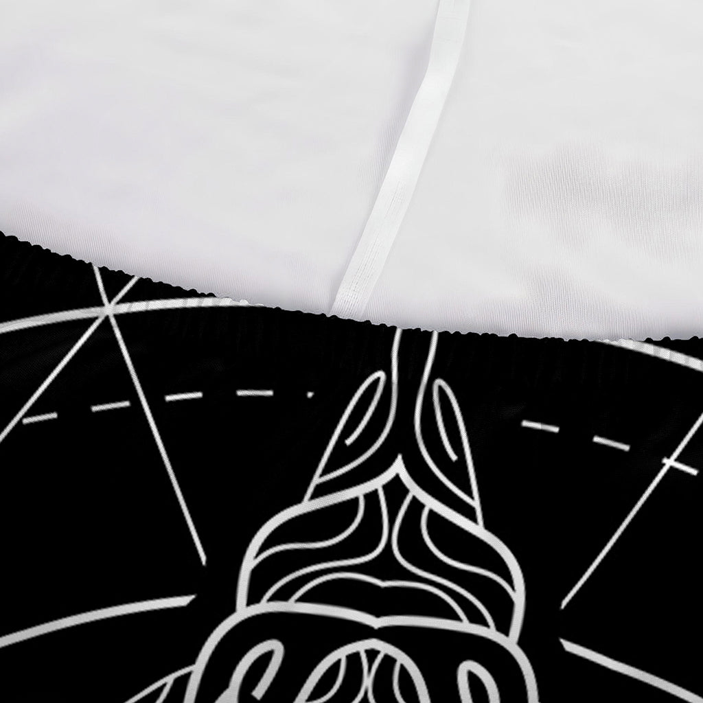 Black And White Capricorn Sign Print Sofa Cover
