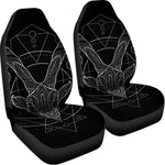 Black And White Capricorn Sign Print Universal Fit Car Seat Covers