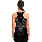 Black And White Capricorn Sign Print Women's Racerback Tank Top