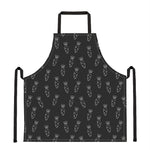 Black And White Carrot Pattern Print Apron