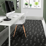 Black And White Carrot Pattern Print Area Rug