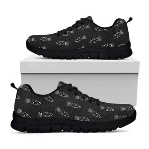 Black And White Carrot Pattern Print Black Sneakers