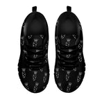 Black And White Carrot Pattern Print Black Sneakers