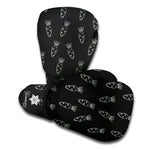 Black And White Carrot Pattern Print Boxing Gloves