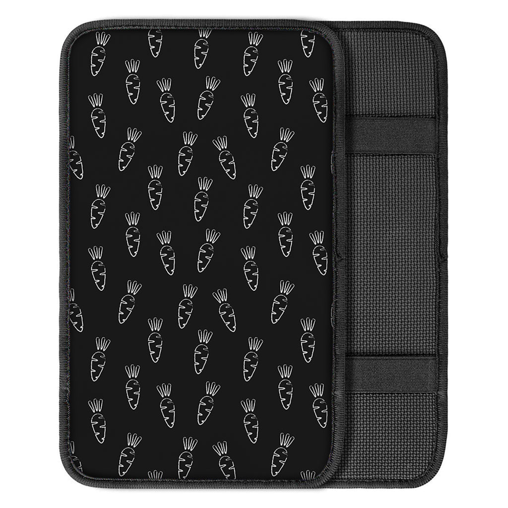 Black And White Carrot Pattern Print Car Center Console Cover