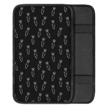Black And White Carrot Pattern Print Car Center Console Cover
