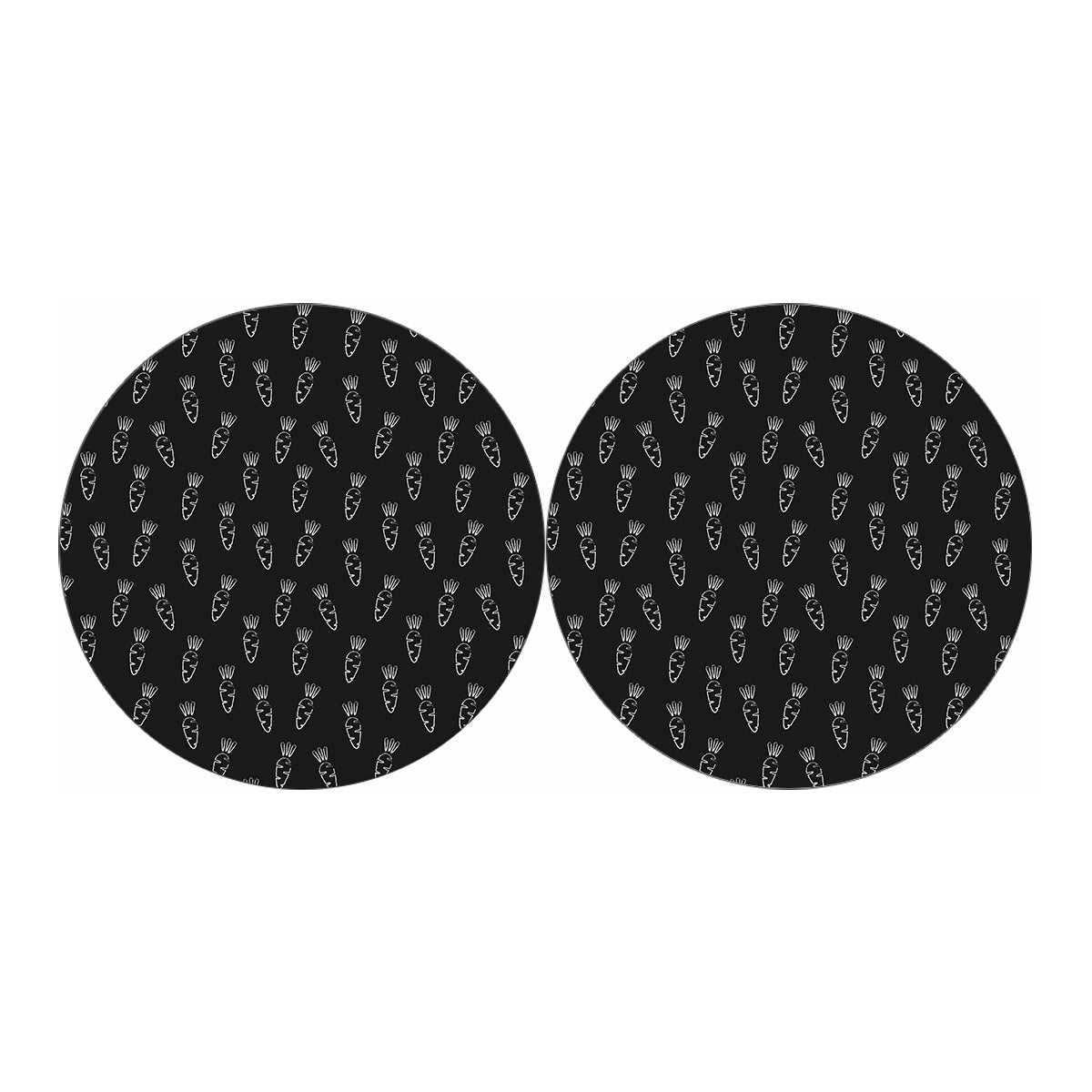 Black And White Carrot Pattern Print Car Coasters