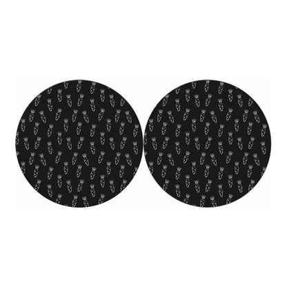 Black And White Carrot Pattern Print Car Coasters