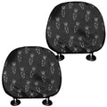 Black And White Carrot Pattern Print Car Headrest Covers